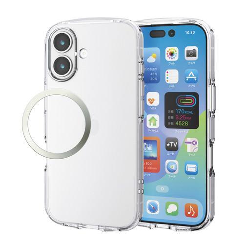 エレコム PM-A25ATSLUC3CR iPhone 17 ケース ソフト カバー 磁気吸着対応メタルステッカー付 クリア