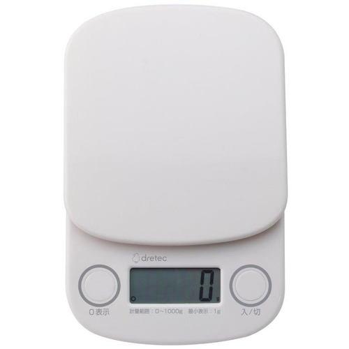 ドリテック KS-642RWT デジタルスケール 1kg ホワイト