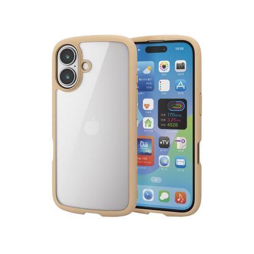 エレコム PM-A24ATSLFCBE iPhone 16 TOUGH SLIM LITE ハイブリッドケース フレームカラー