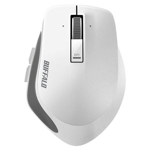 バッファロー BSMBW500MWH Premium Fitマウス 無線/BlueLED光学式/静音/5ボタン/横スクロール/Mサイズ ホワイト