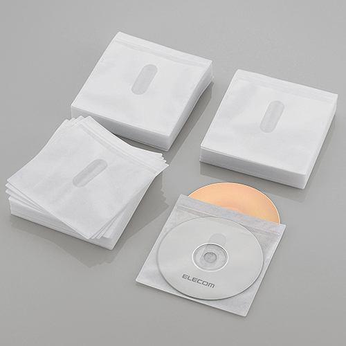 エレコム Blu-ray・CD・DVD対応不織布ケース タイトルカード ホワイト 120枚(両面収納) CCD-NIWB240WH