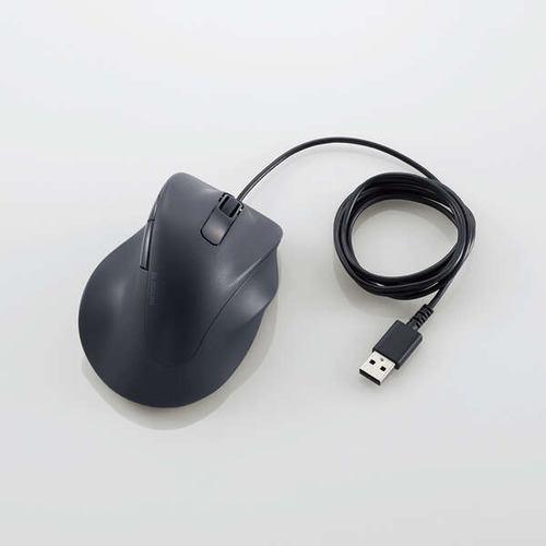 【推奨品】エレコム M-XGL30UBSKBK 静音 有線マウス EX-G 5ボタン Lサイズ ブラック MXGL30UBSKBK