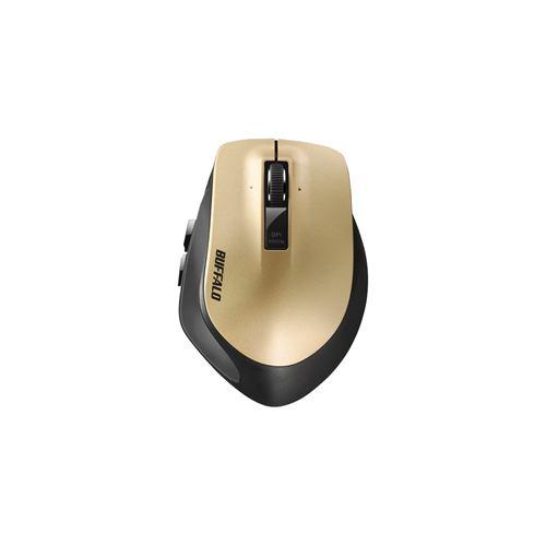 バッファロー BSMLW500MGD Premium Fitマウス 無線/レーザー式/静音/5ボタン/横スクロール/Mサイズ/ゴールド