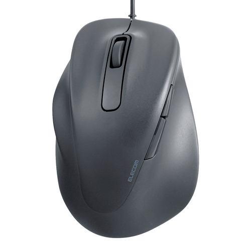 エレコム M-XGXL31UBSKBK 静音 有線マウス EX-G 5ボタン XLサイズ(左手用)
