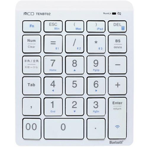 ミヨシ TENBT02/WH Bluetooth5.0対応 ワイヤレステンキー ホワイト