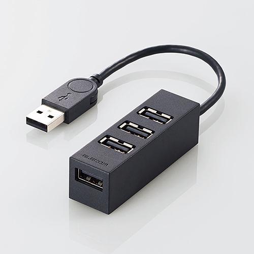 エレコム U2H-TZ426BBK 機能主義USBハブ 短ケーブル4ポート ブラック