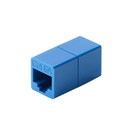 エレコム LD-RJ45U6ABU LANケーブル 延長コネクタ Cat6A 10Gbps対応 RJ45 中継コネクタ ギガビット対応 ブルー