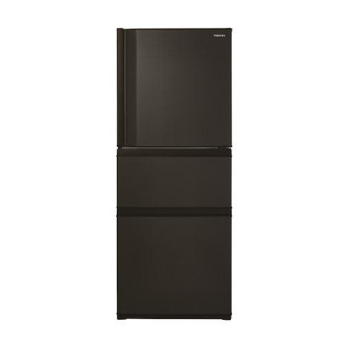 東芝 冷蔵庫 294L 右開き 3ドア 60cm うるおいラップ野菜室 3段冷凍室 GR-Y29SC(KZ) ブラック系