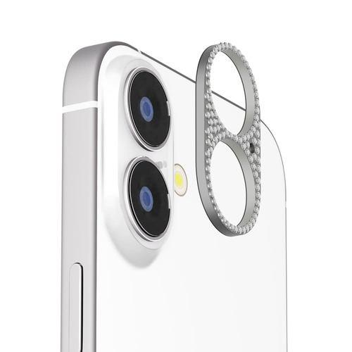 PGA PG-25ALGD07SV iPhone 17/16/16 Plus用 カメラレンズフレーム [ラインストーン/シルバー]