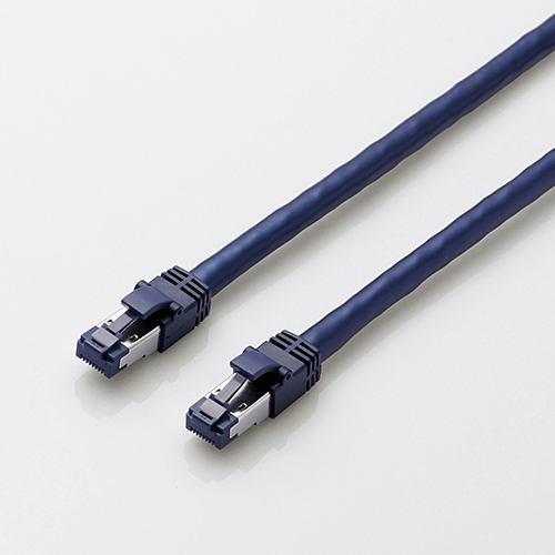 LANケーブル エレコム 5m Cat8 カテゴリー8 LD-OCTT/BM50 カテゴリー8対応LANケーブル ツメ折れ防止 ブルーメタリック 5