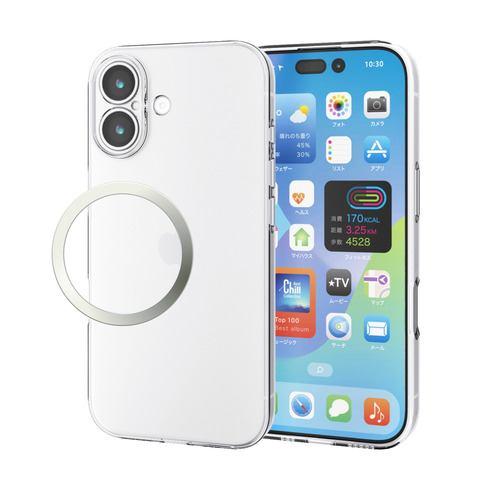 エレコム PM-A25AUCTKCR iPhone 17 ケース ソフト カバー 磁気吸着対応メタルステッカー付 極限保護 クリア