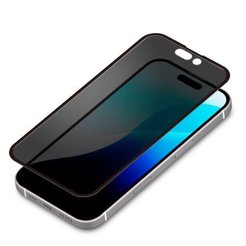 PGA PG-24DGLF03MB iPhone 16 Pro Max用 液晶全面保護ガラス 角割れ防止PETフレーム Dragontrail [覗
