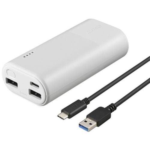 BUFFALO BSMPB10030C3WH モバイルバッテリー 10.000mAh ホワイト