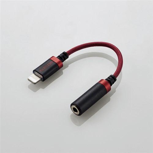エレコム MPA-L35S01RD Lightning-φ3.5mmステレオミニジャック変換ケーブル(高耐久) レッド