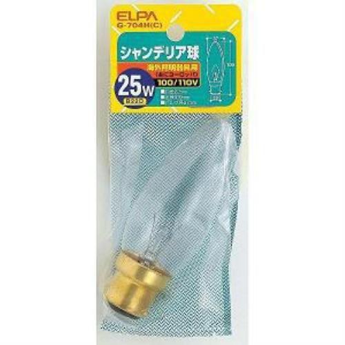 ELPA G-704H(C) シャンデリア球 25W B22D クリア