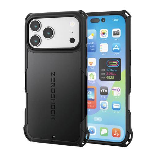 エレコム PM-A25DZEROMGBK iPhone 17 Pro Max ケース MAGKEEP フィルム付 ZEROSHOCK ブラック