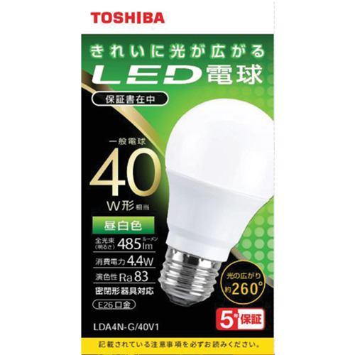 東芝 LDA4N-G/40V1 LED電球 40W 昼白色 E26