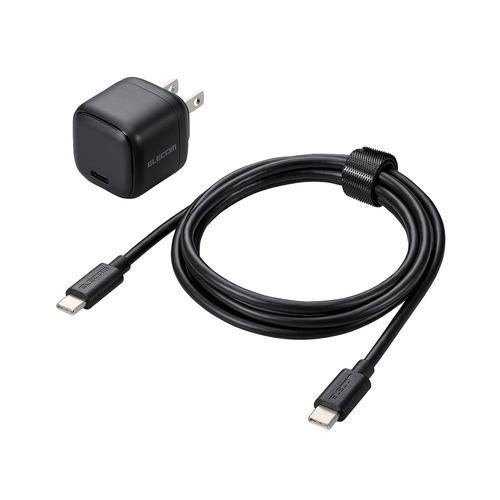 エレコム MPA-ACCP7620BK USB Power Delivery 20W AC充電器(C-Cケーブル付属/1.5m) スマホ タブレット