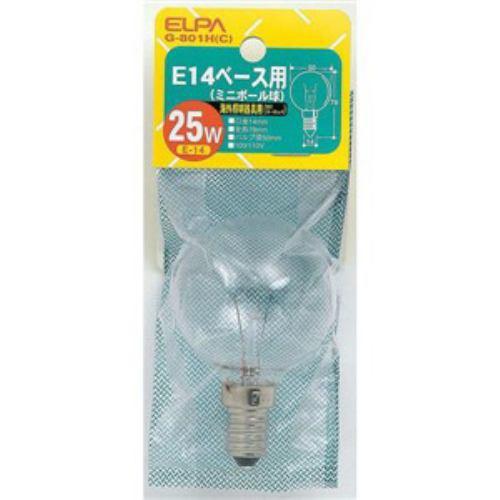 ELPA G-801H(C) ミニボール球 25W E14 G50 クリア