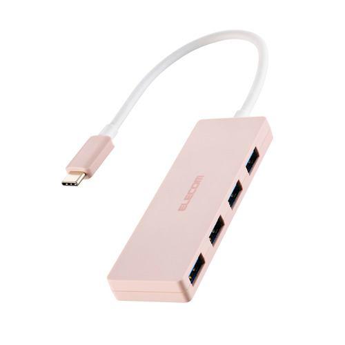 エレコム U3HC-H040PN USBハブ 5Gbps対応 Type-C 4ポート Windows・mac対応 ピンク