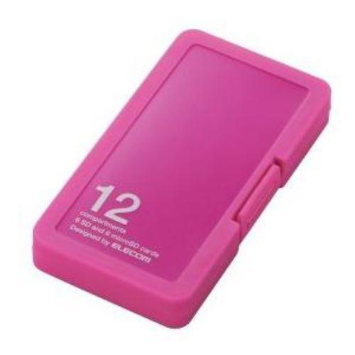 エレコム CMC-SDCPP12PN SD/microSDカードケース プラスチックタイプ ( SD:6枚 / microSD:6枚収納可能 ) ピ