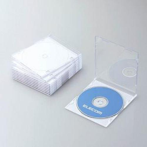 エレコム CCD-JSCS10WH Blu-ray/DVD/CDケース(スリム/PS/1枚収納) ホワイト
