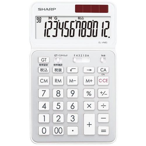 シャープ EL-VN83-WX 電卓 ホワイト系
