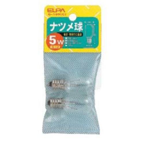 ELPA ナツメ球 5W 口金E12 クリア(2個入) G-10HC