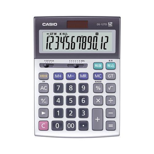 カシオ計算機 DS-12TD-N 本格実務電卓 税計算・時間計算可能 サイレントタッチキー搭載 表示桁数12桁