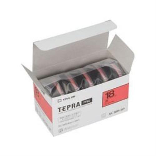 キングジム SC18R-5P テプラPROテープカートリッジ 18mm 5個入り 赤/黒文字