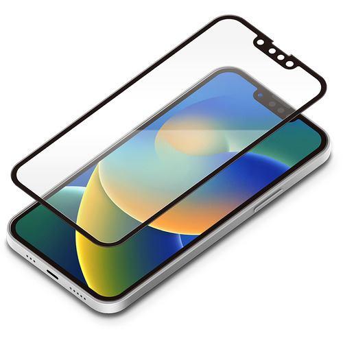 PGA PG-22KGLK02FBL 2022年 iPhone 14用 ガイドフレーム付 液晶全面保護ガラス Premium Style ブルーライ