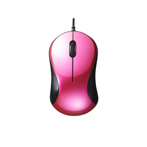 バッファロー BSMBU100PK 静音/3ボタン 有線BlueLED光学式マウス ピンク