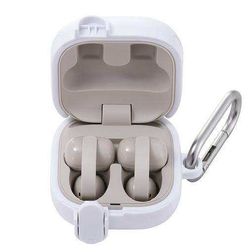 エレコム TWS-SO261TSLWH SONY LinkBuds Clip ワイヤレスイヤホン ケース カラビナ付き TOUGH SLIM Loc
