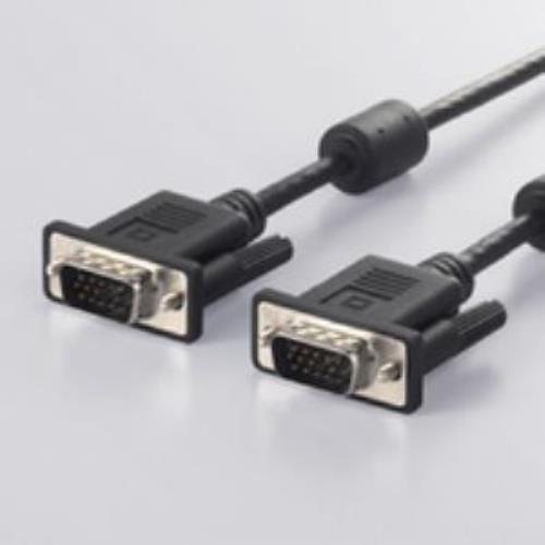 バッファロー 5m HD-D-sub15pin ⇔ HD-D-sub15pin ディスプレイケーブル 極細タイプ/フェライトコア付き ブラック BS