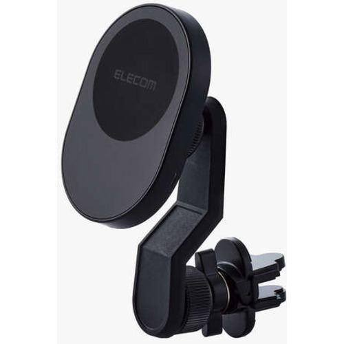 エレコム W-QC11BK ワイヤレス充電機能付きマグネット車載ホルダー ブラック WQC11BK