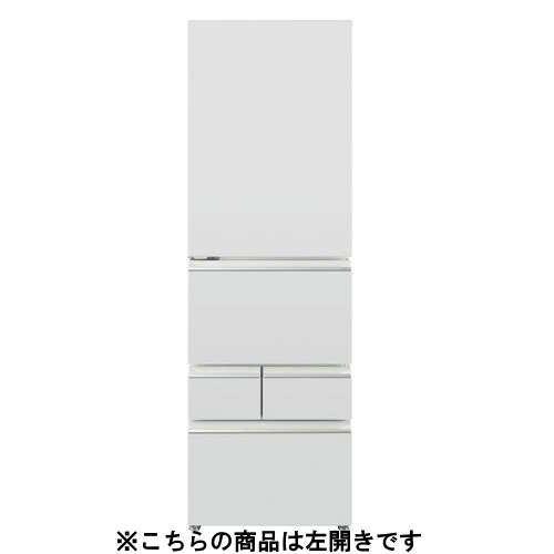 AQUA 冷蔵庫 401L 左開き 5ドア 幅60cm 真ん中野菜室 大容量冷凍室 LED庫内灯 AQR-S40AL(W) ライトグレー