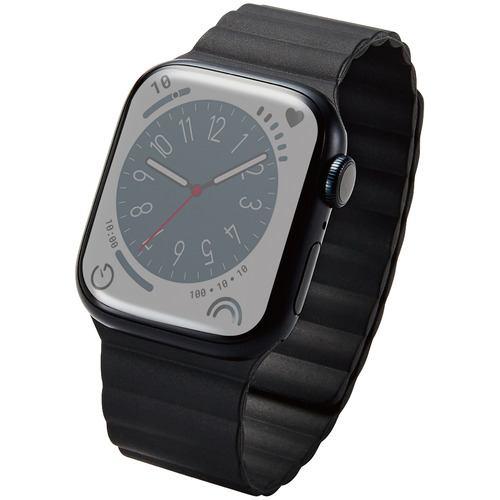 エレコム AW-41BDMAGBK Apple Watch 41/40/38mm/バンド/マグネット/シリコン/ブラック AW41BDMAGBK