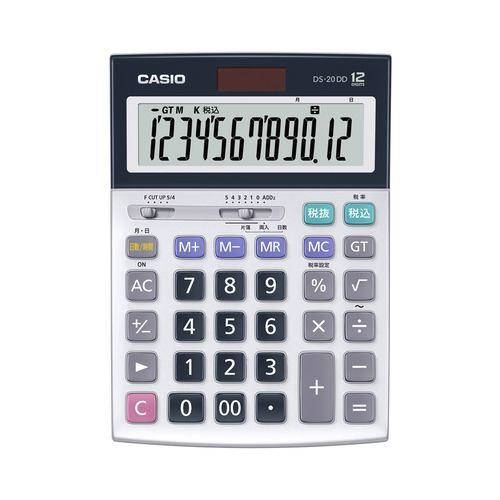 カシオ計算機 DS-20DD-N 本格実務電卓 税計算・日数時間計算可能 サイレントタッチキー搭載 表示桁数12桁