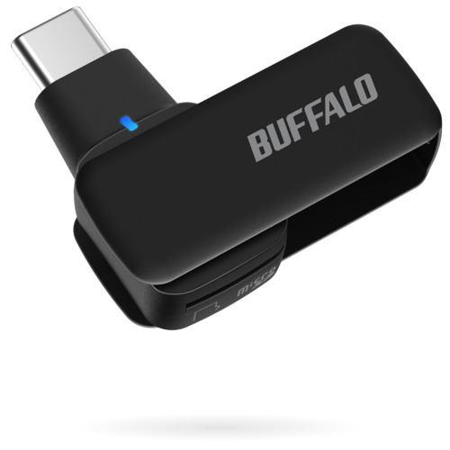 BUFFALO BSCRM100U3CBK microSD専用カードリーダー/ライター USB 3.2(Gen 1) Type-C接続 スマホ・タブ