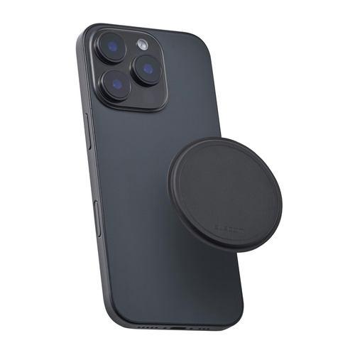 エレコム AMS-WMAGPDBK 強力マグネットパッド 壁掛け スマホホルダー MagSafe iPhone専用 水回り対応 360度調整 ブラッ
