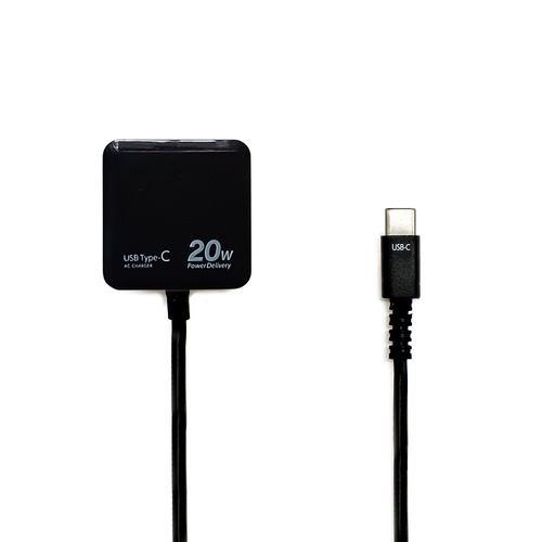エアージェイ AKJ-PD20 BK PD20W対応 TYPE-C コンセント充電器 1.5m ブラック