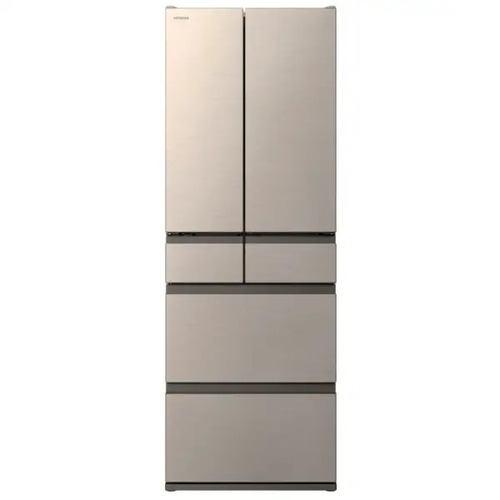 日立 冷蔵庫 485L 観音開き 6ドア 幅65cm まんなか3段大容量冷凍 まるごとチルド R-HWC49Y ゴールド系