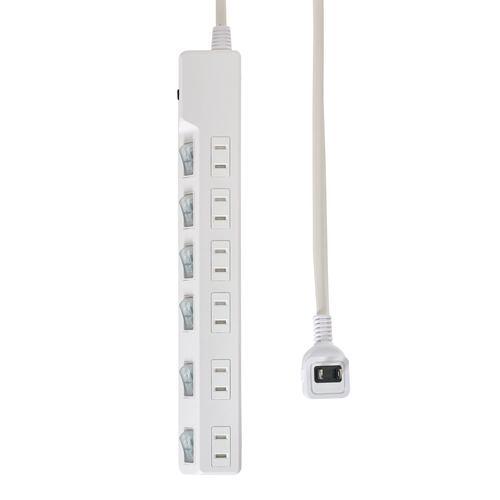ELPA WLK-R61BW 電源タップ 4個口 1m 耐雷ブレーカー