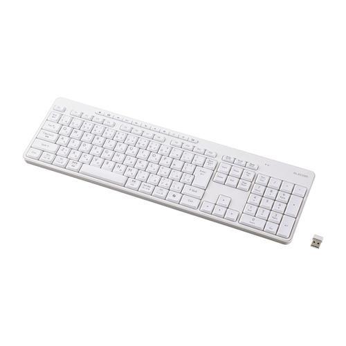 エレコム TK-QT11FDMWH ワイヤレスキーボード テンキー付 USBレシーバー 日本語配列 Windows Mac対応 AI起動キー搭載 ホ