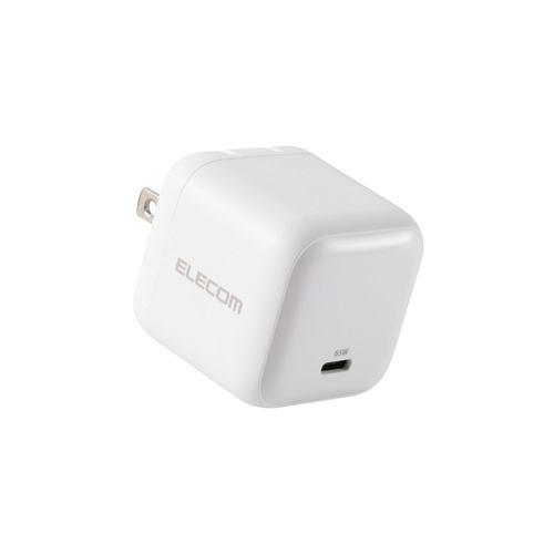 エレコム MPA-AC12465WH USB 充電器 65W PD PPS対応 1ポート USB-C GaN II コンパクト 折りたたみプラグ ス