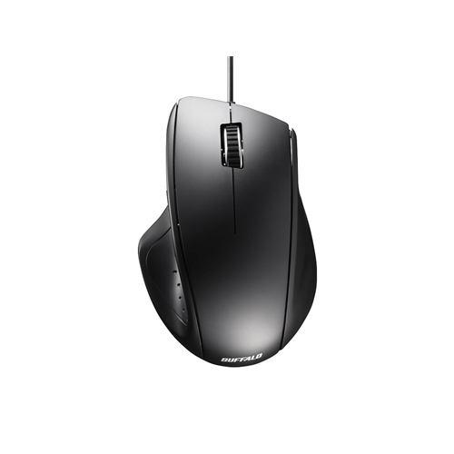 マウス バッファロー 有線 BSMLU300BK 有線レーザー式マウス 静音/5ボタン ブラック