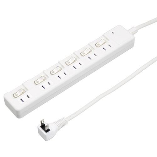 ヤザワ H8KS662WH 雷ガード付6個口節電タップ 2m ホワイト