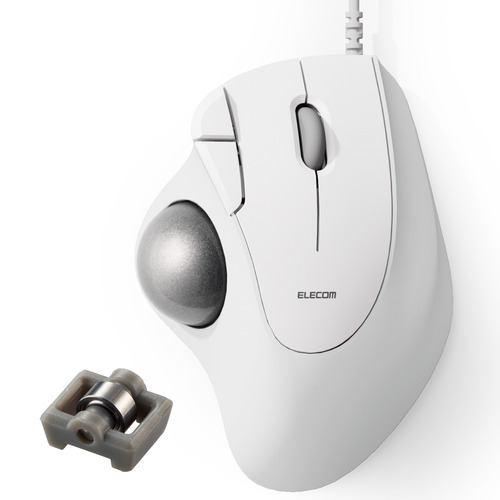 エレコム M-IT11URWH 有線トラックボール IST 5ボタン ベアリングモデル ホワイト