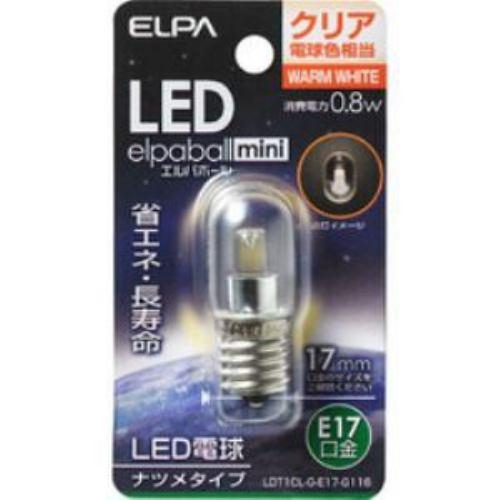 ELPA LDT1CL-G-E17-G116 LEDナツメ球 E17 クリア電球色