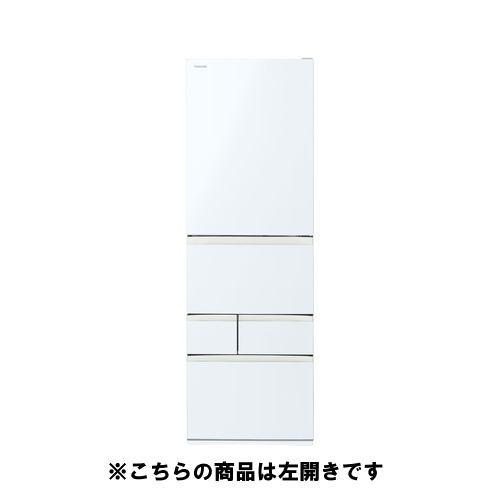 東芝 冷蔵庫 465L 左開き 5ドア 幅60cm 摘みたて野菜室 速鮮チルド 節電モード GR-A470GSHL(EW) ホワイト系